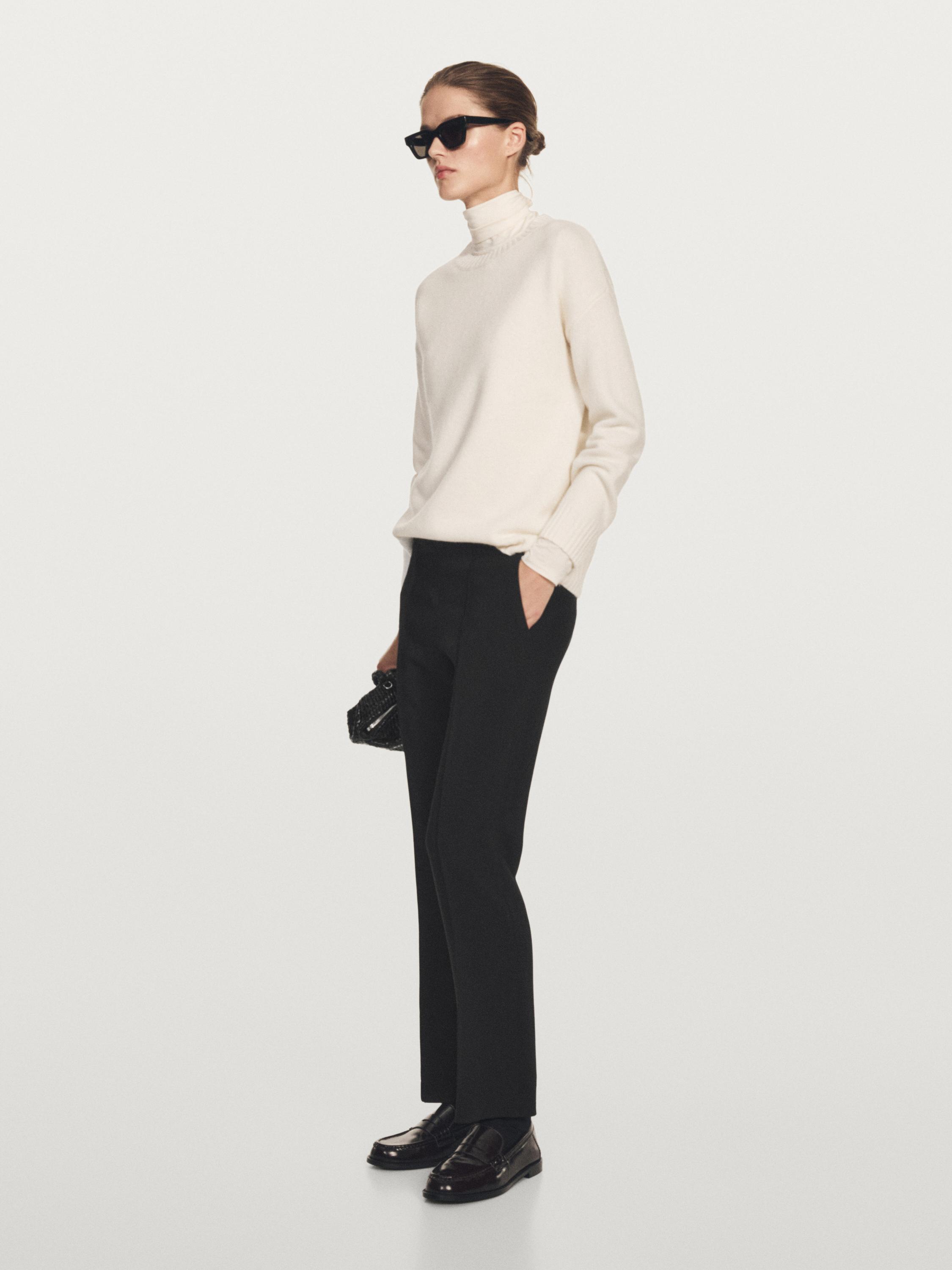 Crepe trousers with seam detail